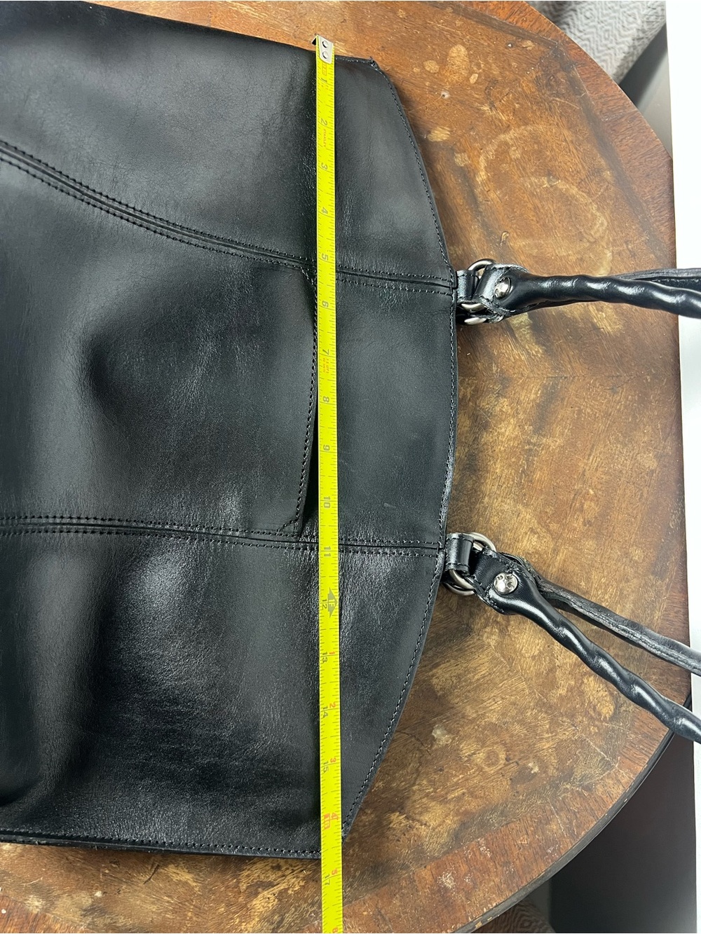 Patricia Nash Michel Dome Black Leather Shoulder Tote - Picture 12 of 15